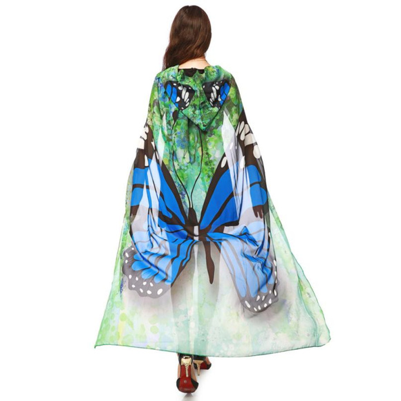 Jackets & Blazers - Transparent mesh Butterfly wings Cape Shawl Robe